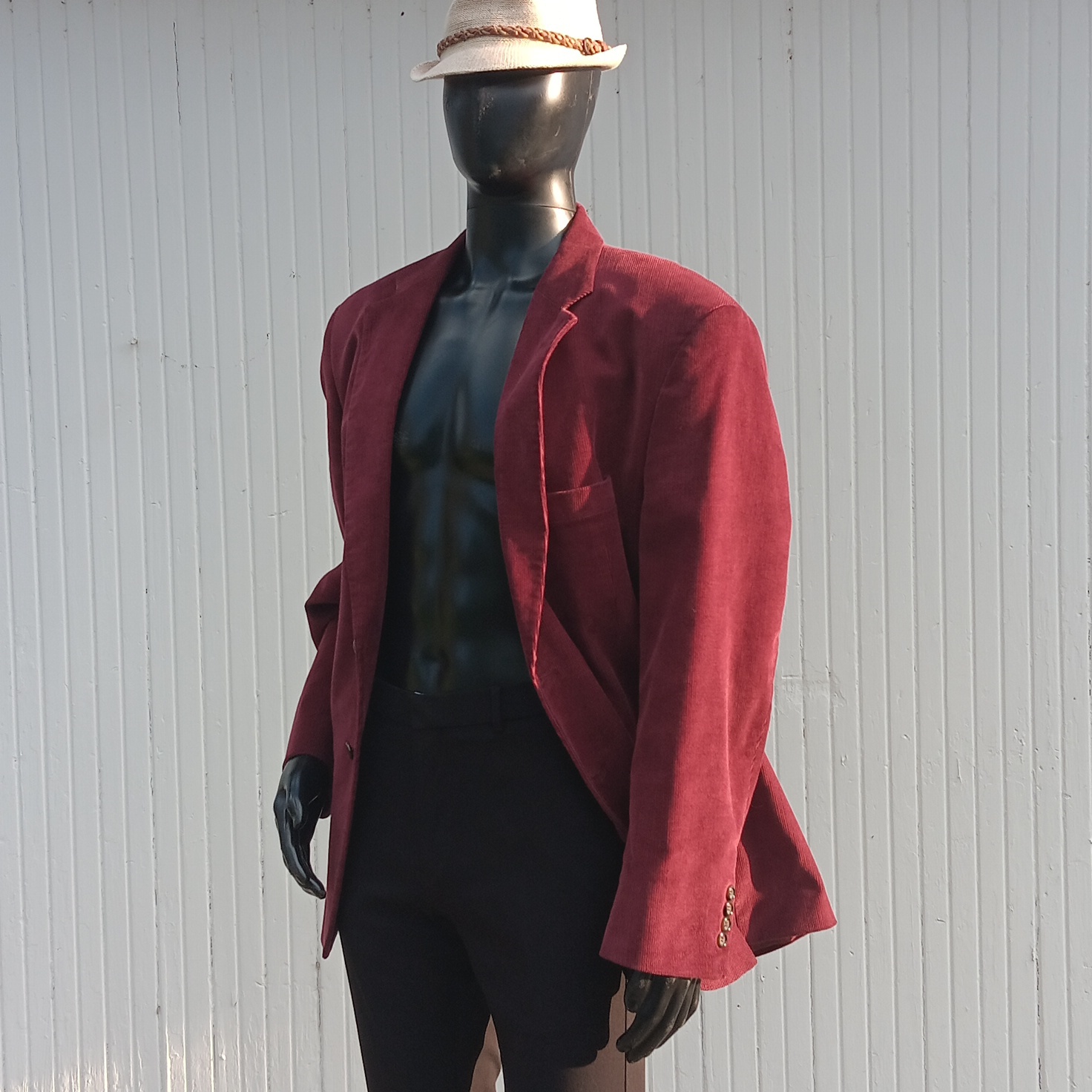 Brooks Brothers 346 Men's Pure Cotton Wine Color Corduroy Luxury Blazer